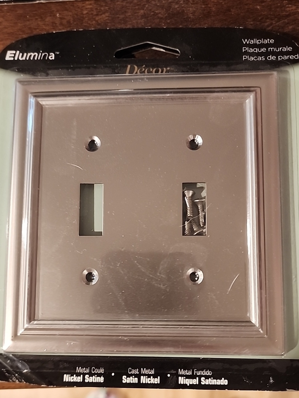 Satin Nickel Double Toggle Wallplate